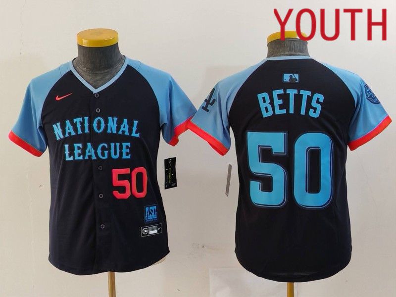 Youth Los Angeles Dodgers 50 Betts Blue All star 2024 Nike MLB Jersey style 8153
